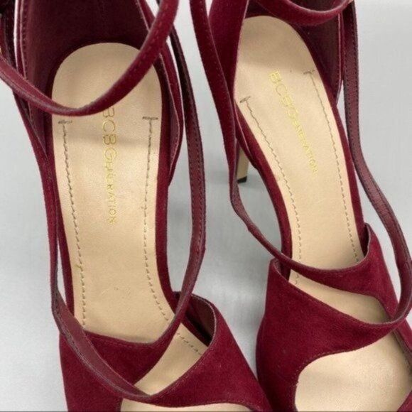BCBGeneration Burgundy Suede Heels Pointed Toe Size 9.5 - Picture 8 of 8